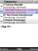 Uppdatering av en tidtabell